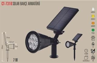 CATA CT-7310 7W AMBER Solar Bahçe Armatürü – Güneş Enerjili, AMBER Işık, Su Geçirmez (CT-7310 )