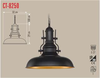 CATA CT-8250Dekoratif Sarkıt Avize – Siyah Gold, E27 Duylu, Modern Tavan Aydınlatması