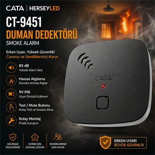 CATA CT-9451 DUMAN DEDEKTÖRÜ (PİLLİ)