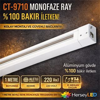 CATA CT-9710 MONOFAZE RAY ( 1-MT )  BEYAZ KASA - TAM BAKIR - ALİMİNYUM GÖVDE