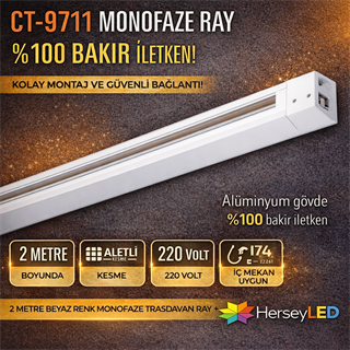 CATA CT-9711 MONOFAZE RAY ( 2-MT )  BEYAZ KASA - TAM BAKIR - ALİMİNYUM GÖVDE