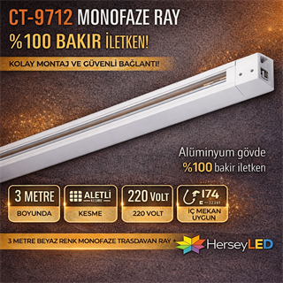 CATA CT-9712 MONOFAZE RAY ( 3-MT )  BEYAZ KASA - TAM BAKIR - ALİMİNYUM GÖVDE