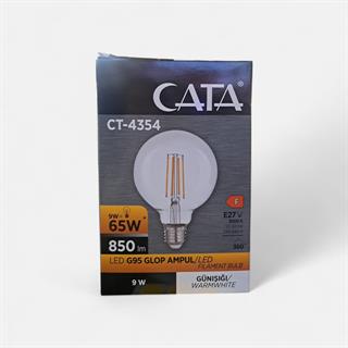 CT-4354 9W EDISON LED AMPUL G95 GLOP AMPUL GÜNIŞIĞI ( BEYAZ CAM )