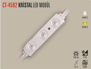 CT-4592 ( 100adet ) 12V MODUL LED GÜNIŞIĞI IŞIK ( 2 WATT ) KRİSTAL MERCEKLİ LED MODUL ( 100 ADET )
