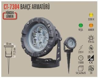 CT-7304 GÜNIŞIĞI IŞIK YÜKSEK LÜMENLİ 15W KAZIKLI LEDLİ BAHÇE ARMATÜRÜ 220V GÜNIŞIĞI IŞIK