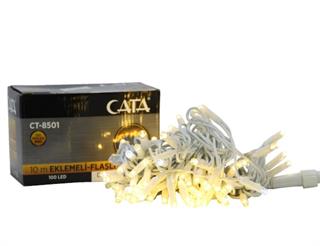 CT-8501 10mt Dış Mekan Eklenebilir ( Günışığı ) ( Flaşlı ) 100 ledli İp Led Cata