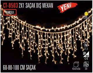 CT-8503 2X1 DIŞ MEKAN SAÇAK LED ( GÜNIŞIĞI ) ( FLAŞLI ) (60-80-100 cm ) CATA