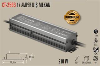 Cata CT-2593 12V 17A 210W Dış Mekan IP64 LED Trafo