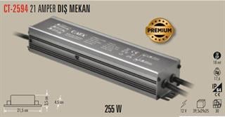 Cata CT-2594 12V 21A 255W Dış Mekan IP64 LED Trafo