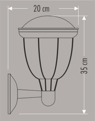 Cata CT-7019 E27 35cm Siyah Torino Bahçe Armatürü