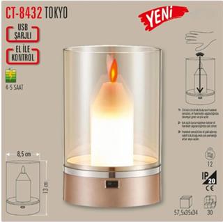 Cata CT-8432 Tokyo Mum Masa Lambası El İle Kontrol USB Şarjlı