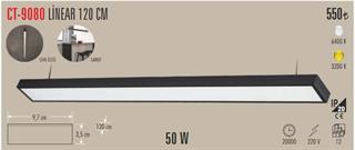 Cata CT-9080 50 Watt Sıva Üstü Linear Armatür 6500K BEYAZ  120 cm