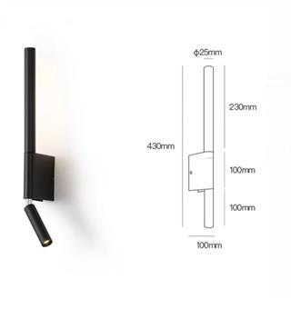 DÖNER BAŞLIKLI LED APLİK YATAK BAŞI LED 6+3 WATT GÜNIŞIĞI 3000K ECN-7702-30