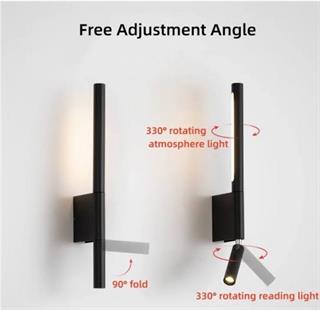 DÖNER BAŞLIKLI LED APLİK YATAK BAŞI LED 6+3 WATT GÜNIŞIĞI 3000K ECN-7702-30