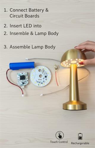 Dokunmatik Şarjlı Masa Lambası iç Takımı - Kendi Tasarımını Yap