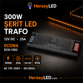 ECONA ECN-1283 12V LED TRAFOSU 25 AMPER 300W