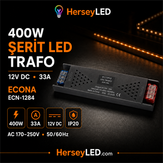 ECONA ECN-1284 12V LED TRAFOSU 33 AMPER 400W