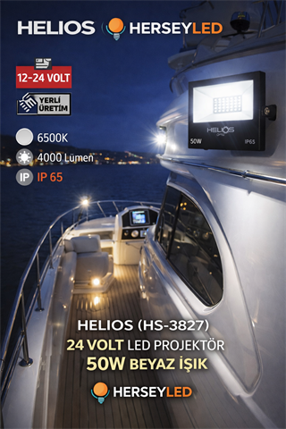 HELIOS (HS-3827) 12/24 VOLT LED PROJEKTÖR 50W BEYAZ IŞIK