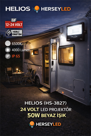HELIOS (HS-3827) 12/24 VOLT LED PROJEKTÖR 50W BEYAZ IŞIK
