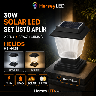 HELİOS HS-4028 30W SET ÜSTÜ SOLAR LED APLİK 2 RENK ( BEYAZ + GÜNIŞIĞI )
