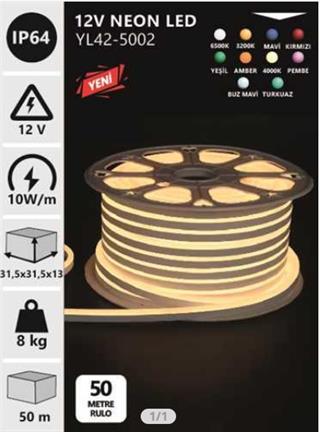 NOAS 12V NEON GÜNIŞIĞI 3200K 50MT TOP 5X12 MM YL42-5002