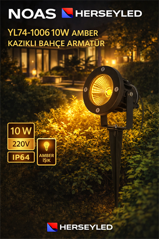 NOAS YL74-1006 10W AMBER KAZIKLI BAHÇE ARMATÜR