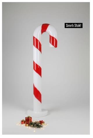 YILBAŞI LED BASTON ŞEKER DEKOR ( 2,00MT ) BÜYÜK BOY BASTON ŞEKER (ALS-200BS )