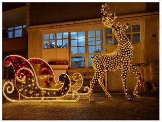 YILBAŞI LED GEYİK DEKOR ( 2.50 MT ) LED IŞIKLI BÜYÜK BOY GEYİK