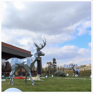 YILBAŞI LED GEYİK DEKOR ( 2,00 MT ) LED IŞIKLI BÜYÜK BOY RGB IŞIKLI KIRMIZI GEYİK (ALS-200GK )