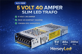 ALLES 5 VOLT 40 AMPER SLIM LED TRAFO ALS-1309