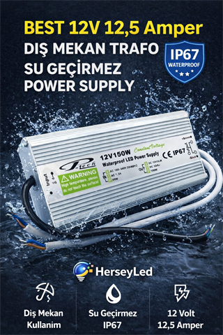 BEST  12V 12,5 AMPER DIŞ MEKAN TRAFO  IP67