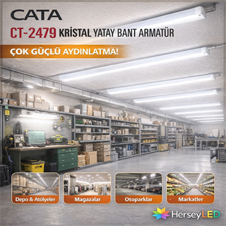 CATA 120W BEYAZ KRİSTAL YATAY BANT ARMATÜR CT-2479