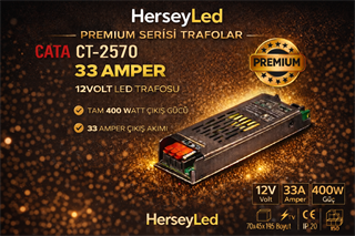 CATA 33 Amper 400W 12v Süper Slim Fansız Şerit Led Trafosu Cata CT-2570