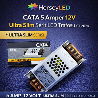 CATA 5 Amper 12v Ultra Slim Şerit Led Trafosu CT-2674