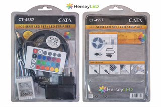 CATA 5 METRE RGB ŞERİT LED SETİ (5 METRE RGB LED 96 RENK + TRAFO + RGB KUMANDA) CT-4557