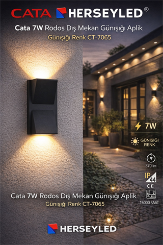 Cata 7W Rodos Dış Mekan Günışığı Aplik Günışığı Renk CT-7065