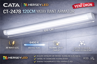 Cata CT-2478 36w 120cm Ledli Bant Armatür Beyaz ışık 6500k