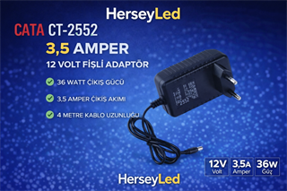 CATA CT-2552 3,5 Amper Cata Fişli Adaptör  36W