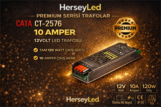 CATA  CT-2576 10 Amper 12V ŞERİT LED TRAFOSU 120W SLİM MODEL
