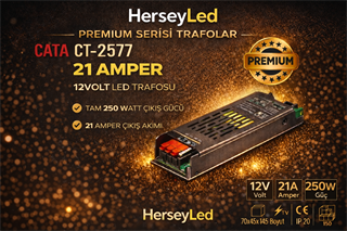 CATA CT-2577 21 Amper 12V Şerit Led Trafosu (Slim-Fansız)