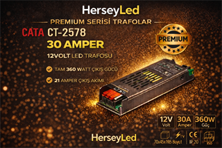 CATA CT-2578 30 Amper 12V ŞERİT LED TRAFOSU (360W) (SLIM-FANSIZ)