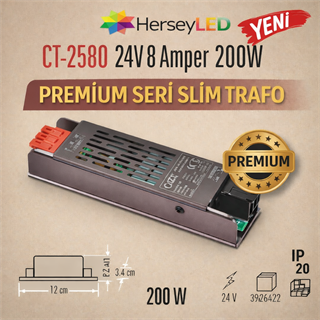 Cata CT-2580 24V 8 Amper 200W LED Trafo