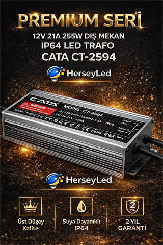 Cata CT-2594 12V 21A 255W Dış Mekan IP64 LED Trafo