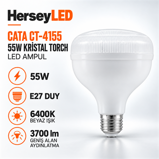 CATA CT-4155 55Watt  Kristal Led Torch Ampul E27 Beyaz ışık