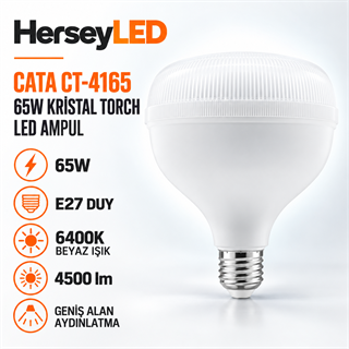 CATA CT-4165 65Watt  Kristal Led Torch Ampul E27 Beyaz ışık