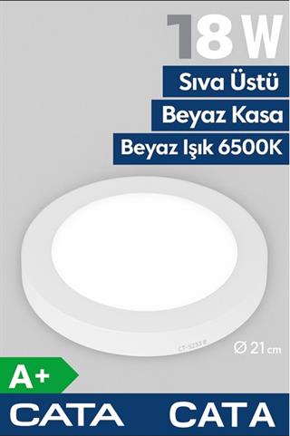 CATA CT-5233 B 18W SIVA ÜSTÜ BEYAZ KASA BEYAZ IŞIK 6500K LED PANEL
