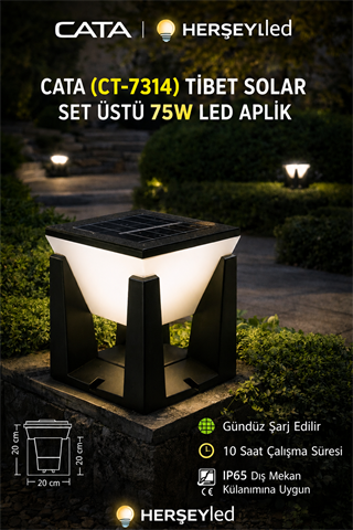 CATA (CT-7314) TİBET SOLAR SET ÜSTÜ 75W LED APLİK