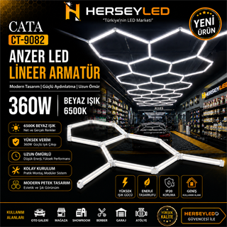 Cata CT-9082 Anzer LED Lineer Armatür Beyaz Işık 360W