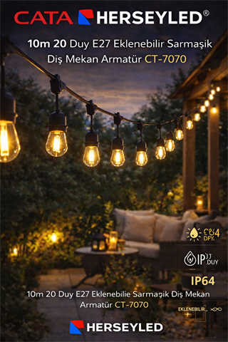 Cata Sarmaşık Dış Mekan Armatür CT-7070 10 Metre 20 Duy