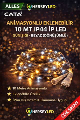CT-8502 ANİMASYONLU EKLENEBİLİR 10 MT IP44 İP LED ( GÜNIŞIĞI ) (FLAŞLI ) CATA